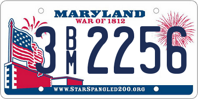 MD license plate 3BM2256
