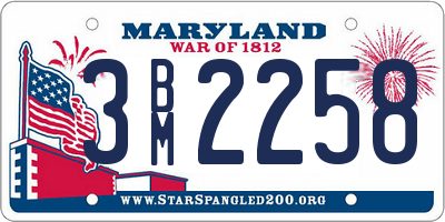 MD license plate 3BM2258