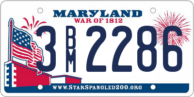 MD license plate 3BM2286