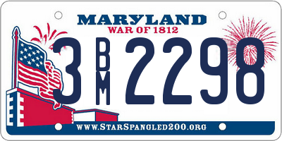 MD license plate 3BM2298