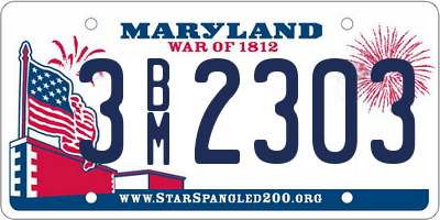 MD license plate 3BM2303