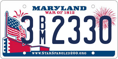 MD license plate 3BM2330