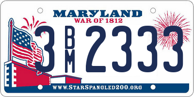 MD license plate 3BM2333