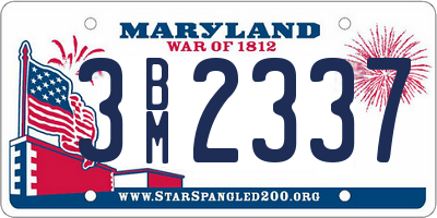 MD license plate 3BM2337