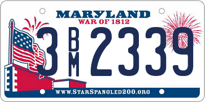 MD license plate 3BM2339