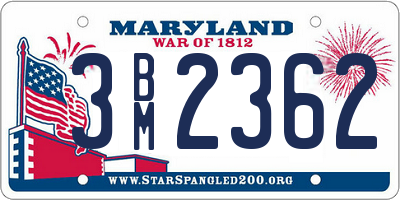 MD license plate 3BM2362