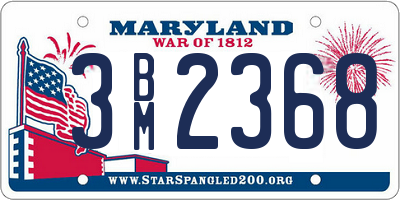 MD license plate 3BM2368