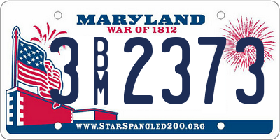MD license plate 3BM2373