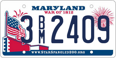 MD license plate 3BM2409