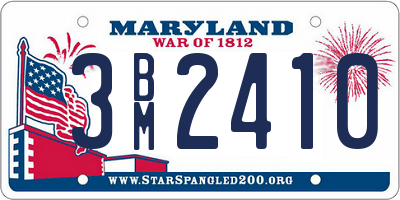 MD license plate 3BM2410