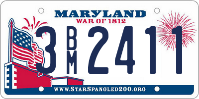 MD license plate 3BM2411