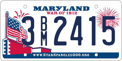 MD license plate 3BM2415