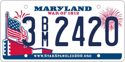 MD license plate 3BM2420