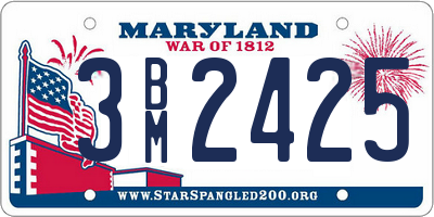 MD license plate 3BM2425
