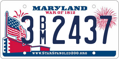 MD license plate 3BM2437