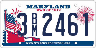 MD license plate 3BM2461