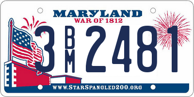 MD license plate 3BM2481