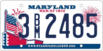 MD license plate 3BM2485