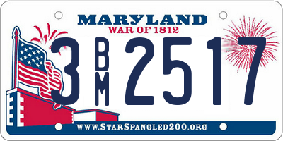 MD license plate 3BM2517