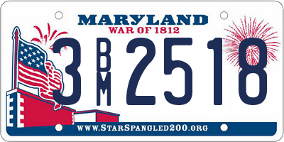 MD license plate 3BM2518