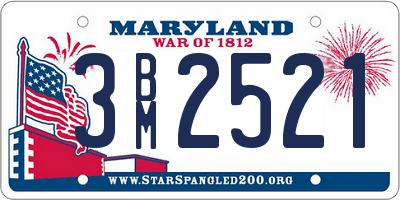MD license plate 3BM2521