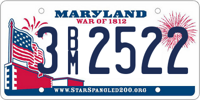 MD license plate 3BM2522