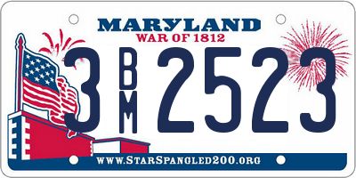 MD license plate 3BM2523
