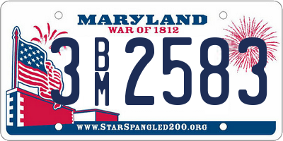 MD license plate 3BM2583