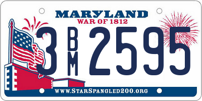 MD license plate 3BM2595