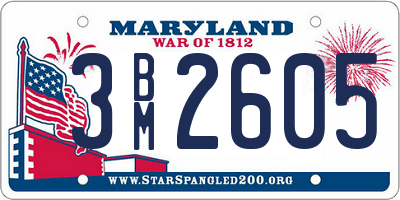 MD license plate 3BM2605