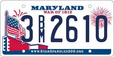 MD license plate 3BM2610