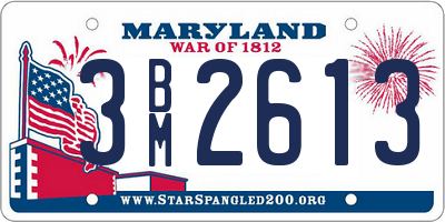 MD license plate 3BM2613