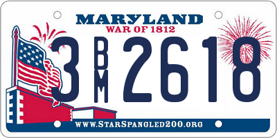 MD license plate 3BM2618