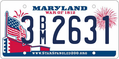 MD license plate 3BM2631