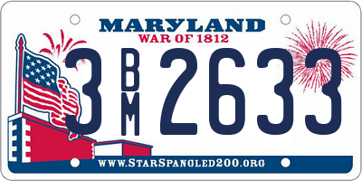 MD license plate 3BM2633