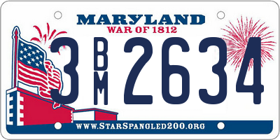 MD license plate 3BM2634