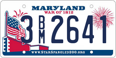 MD license plate 3BM2641
