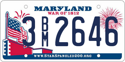 MD license plate 3BM2646