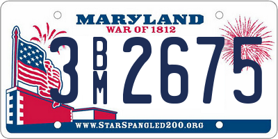 MD license plate 3BM2675