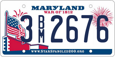 MD license plate 3BM2676
