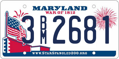 MD license plate 3BM2681