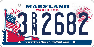 MD license plate 3BM2682