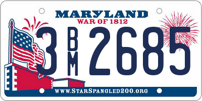MD license plate 3BM2685