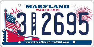 MD license plate 3BM2695
