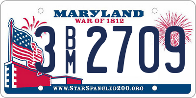 MD license plate 3BM2709