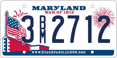 MD license plate 3BM2712