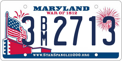 MD license plate 3BM2713