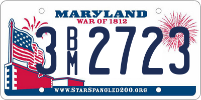 MD license plate 3BM2723