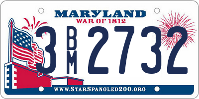 MD license plate 3BM2732