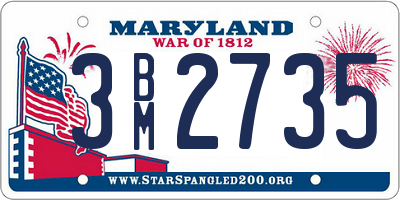 MD license plate 3BM2735